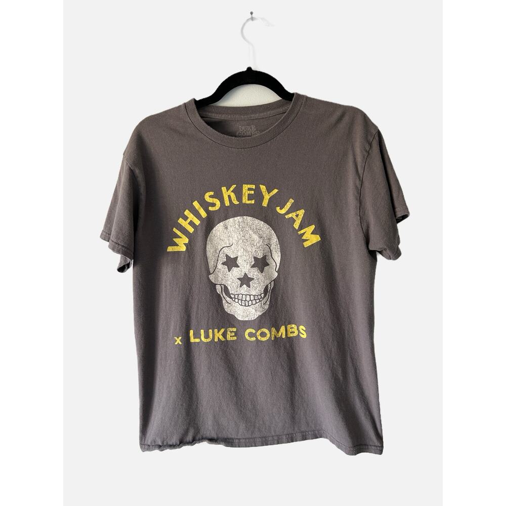 Luke Combs Whiskey Jam Bootleggers 2023 Tour Gray Tee Medium *FLAW*